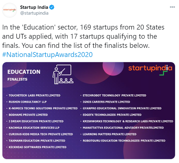fotonVR was selected as finalist for national startup award 2020 tweet